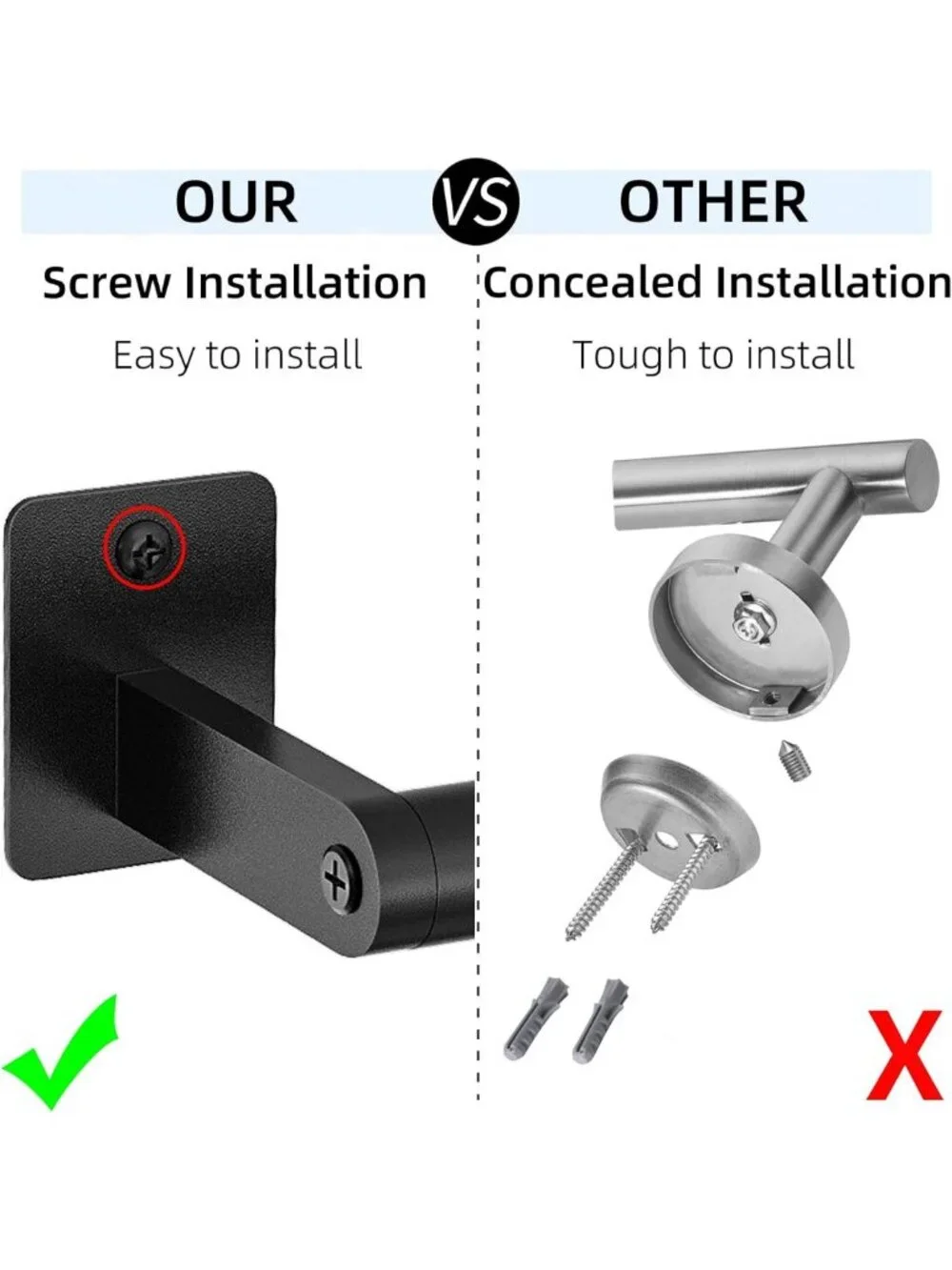 24-Inch Wall-Mounted Towel Bar - Heavy Duty Hand Towel Holder, Modern Matte